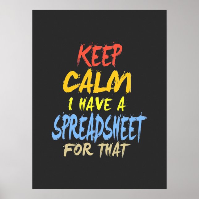 Accountant Have A Spreadsheet For That Poster (Front)