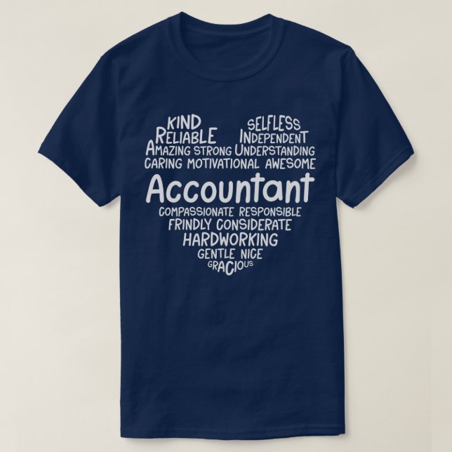 Accountant Heart Accounting T-Shirt (Design Front)