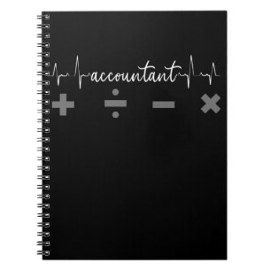 Accountant Heartbeat Humour CPA Bookkeeping Notebook