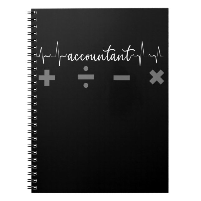 Accountant Heartbeat Humour CPA Bookkeeping Notebook (Front)