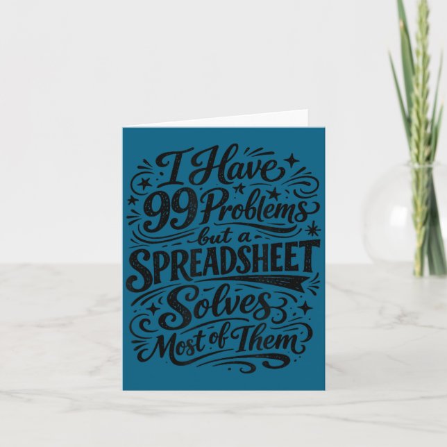 Accountant humour spreadsheet data analyst card (Front)