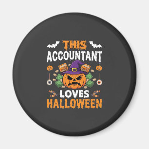 Accountant Loves Halloween Pumpkin Bookkeeper Desi Magnet