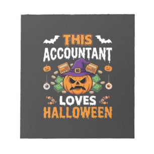 Accountant Loves Halloween Pumpkin Bookkeeper Desi Notepad