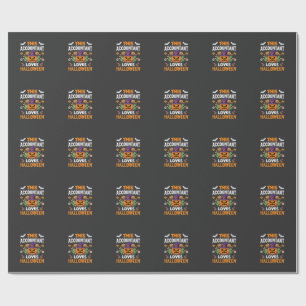 Accountant Loves Halloween Pumpkin Bookkeeper Desi Wrapping Paper