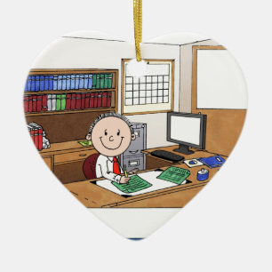 Accountant, Male - Personalised Cartoon Gift Ceramic Ornament