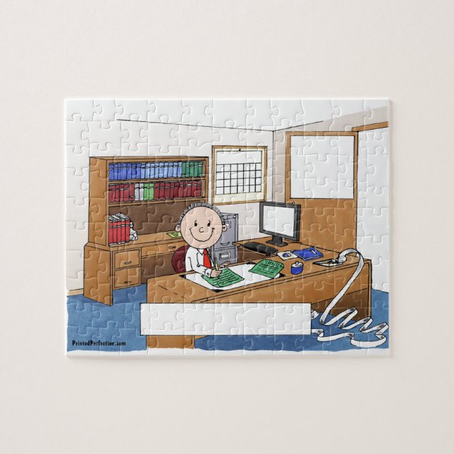 Accountant, Male - Personalised Cartoon Gift Jigsaw Puzzle (Horizontal)