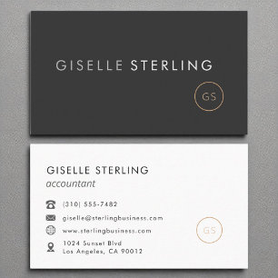 Accountant Minimalist Luxury Black Elegant Business Card