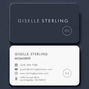 Accountant Navy Blue Professional Business Card