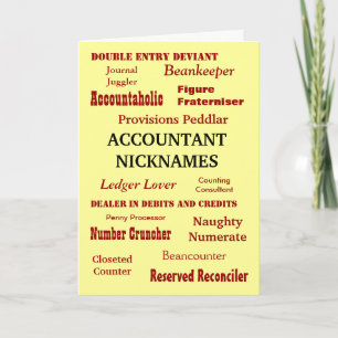 ACCOUNTANT NICKNAMES Birthday Card