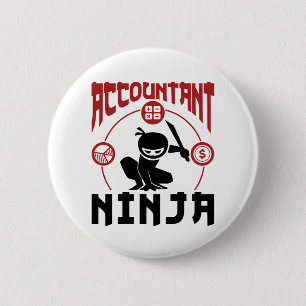 Accountant Ninja Accounting CPA 6 Cm Round Badge