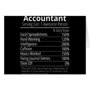 Accountant Nutrition Fact, Nutrition Facts
