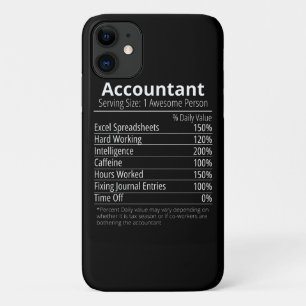 Accountant Nutrition Fact, Nutrition Facts iPhone 11 Case
