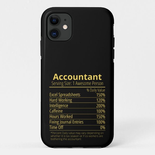 accountant nutrition fact, nutrition facts Case-Mate iPhone case (Back)