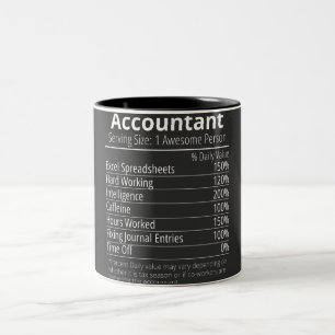 Accountant Nutrition Fact, Nutrition Facts Two-Tone Coffee Mug