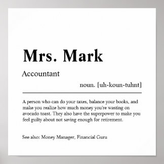 Accountant Personalised Gift Poster