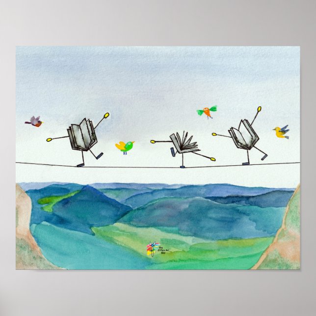 Accountant Poster Art Tightrope Book Balancing (Front)