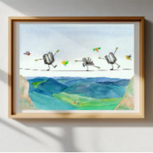 Accountant Poster Art Tightrope Book Balancing