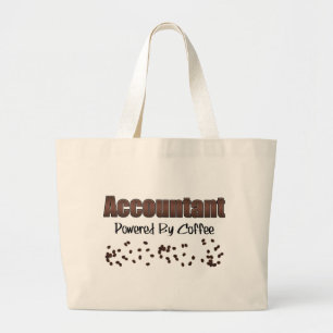 Accountant Powered By Coffee Large Tote Bag