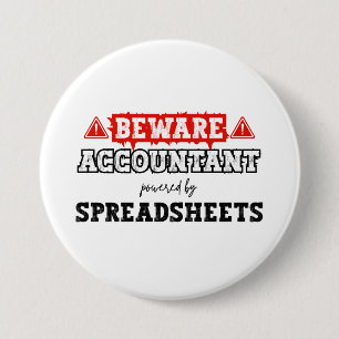 Accountant Powered By Spreadsheet   Accounting 7.5 Cm Round Badge