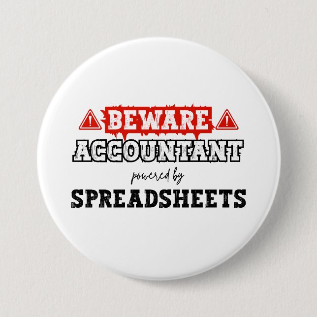 Accountant Powered By Spreadsheet | Accounting 7.5 Cm Round Badge (Front)
