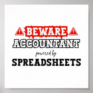 Accountant Powered By Spreadsheet   Accounting Poster