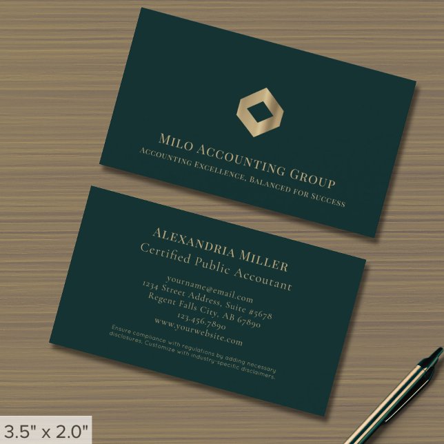 Accountant Professional Luxury Logo Business Card (Creator Uploaded)