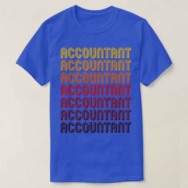 Accountant Retro Minimal Line Pattern T-Shirt (Design Front)