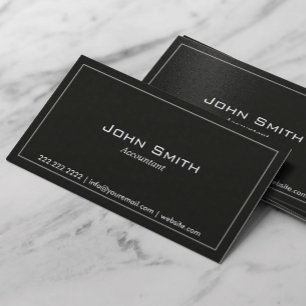 Accountant Simple Plain Dark Minimal Business Card