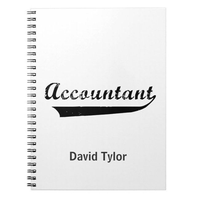 Accountant Sports Style Text Notebook (Front)
