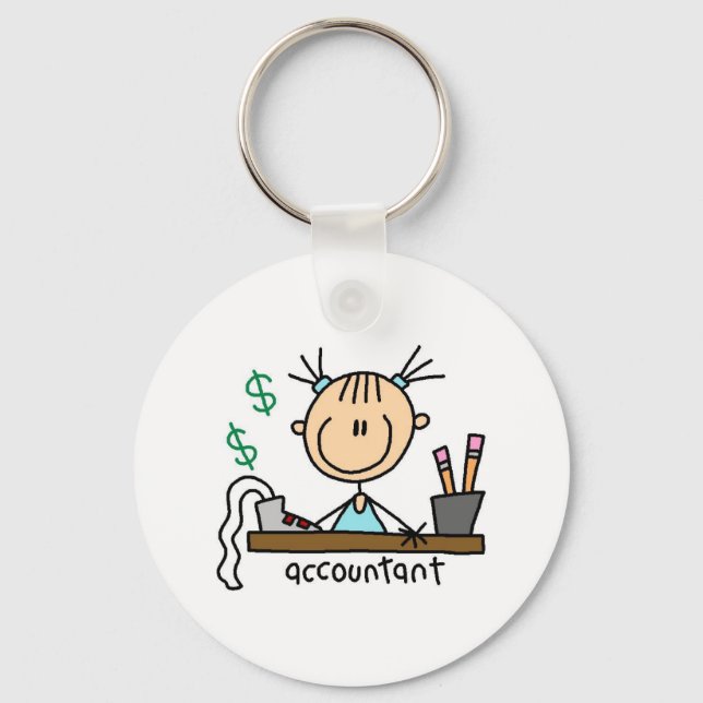Accountant Stick Figure Key Ring (Front)