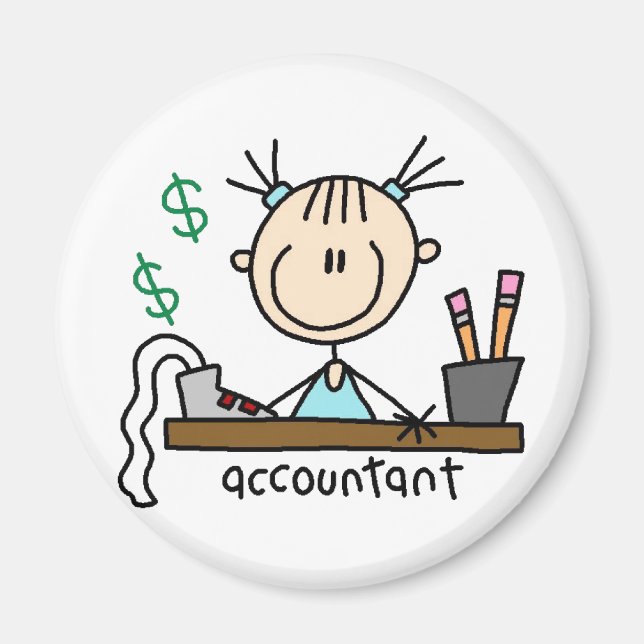 Accountant Stick Figure Magnet (Front)