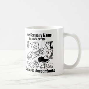 Accountant Working in the Office Cartoon Coffee Mug