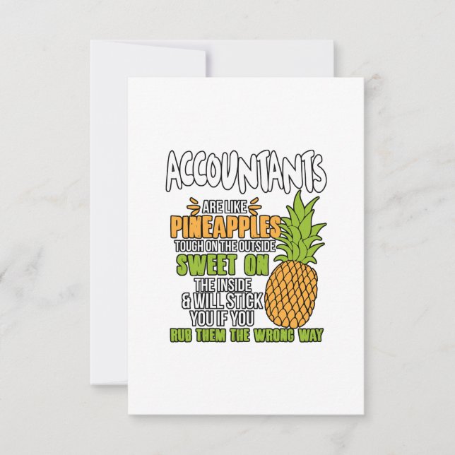Accountants Are Like Pineapples. Thank You Card (Front)