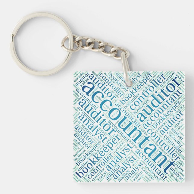 "Accountants' Word Cloud" Key Ring (Front)