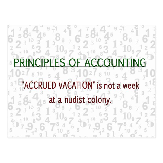 Accounting Accrued Vacation Postcard