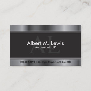 Accounting Appointment Card Silver Monogram