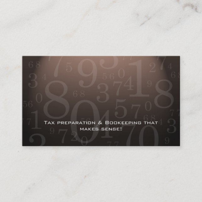 Accounting - Bookkeeping Business Card Brown (Front)