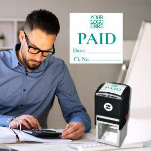 Accounting Bookkeeping Invoice Paid Self-inking St Stamp