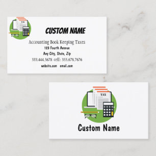 Accounting, Bookkeeping Taxes Business Card