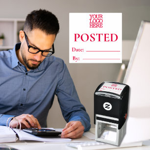 Accounting Bookkeeping Transaction Posted Self-ink Self-inking Stamp