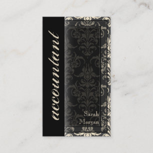 Accounting Business Card - Classy Damask Pattern