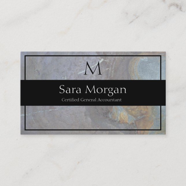 Accounting Business Card - Classy Monogram Texture (Front)