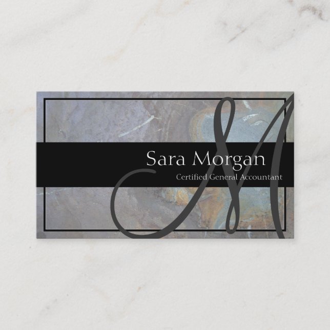 Accounting Business Card - Classy Monogram Texture (Front)