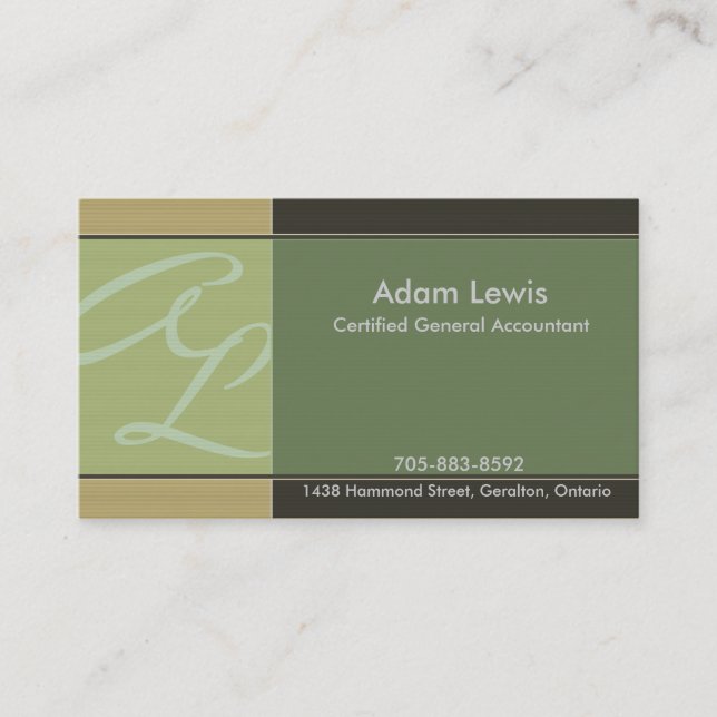 Accounting Business Card - Monogram (Front)
