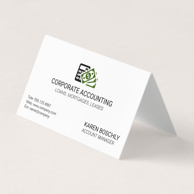 Accounting Business Icon Business Card (Front)