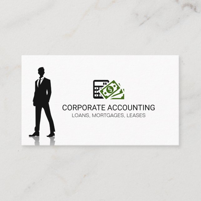 Accounting Business Icon Business Card (Front)