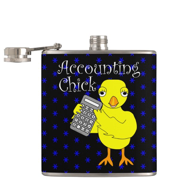 Accounting Chick Text Hip Flask (Opened)