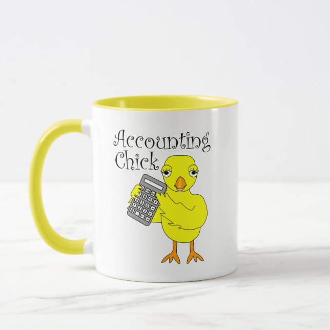 Accounting Chick Text Mug (Left)