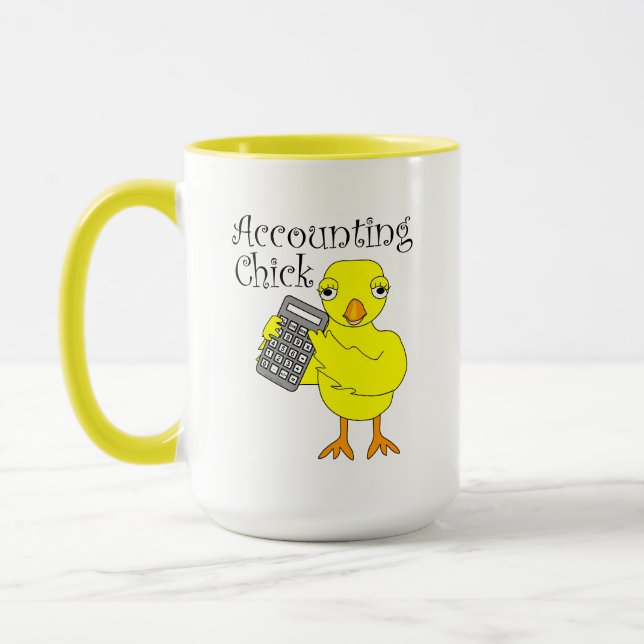 Accounting Chick Text Mug (Left)
