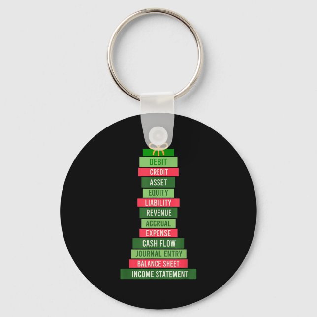 Accounting Christmas Create Spreadsheets Coworker Key Ring (Front)